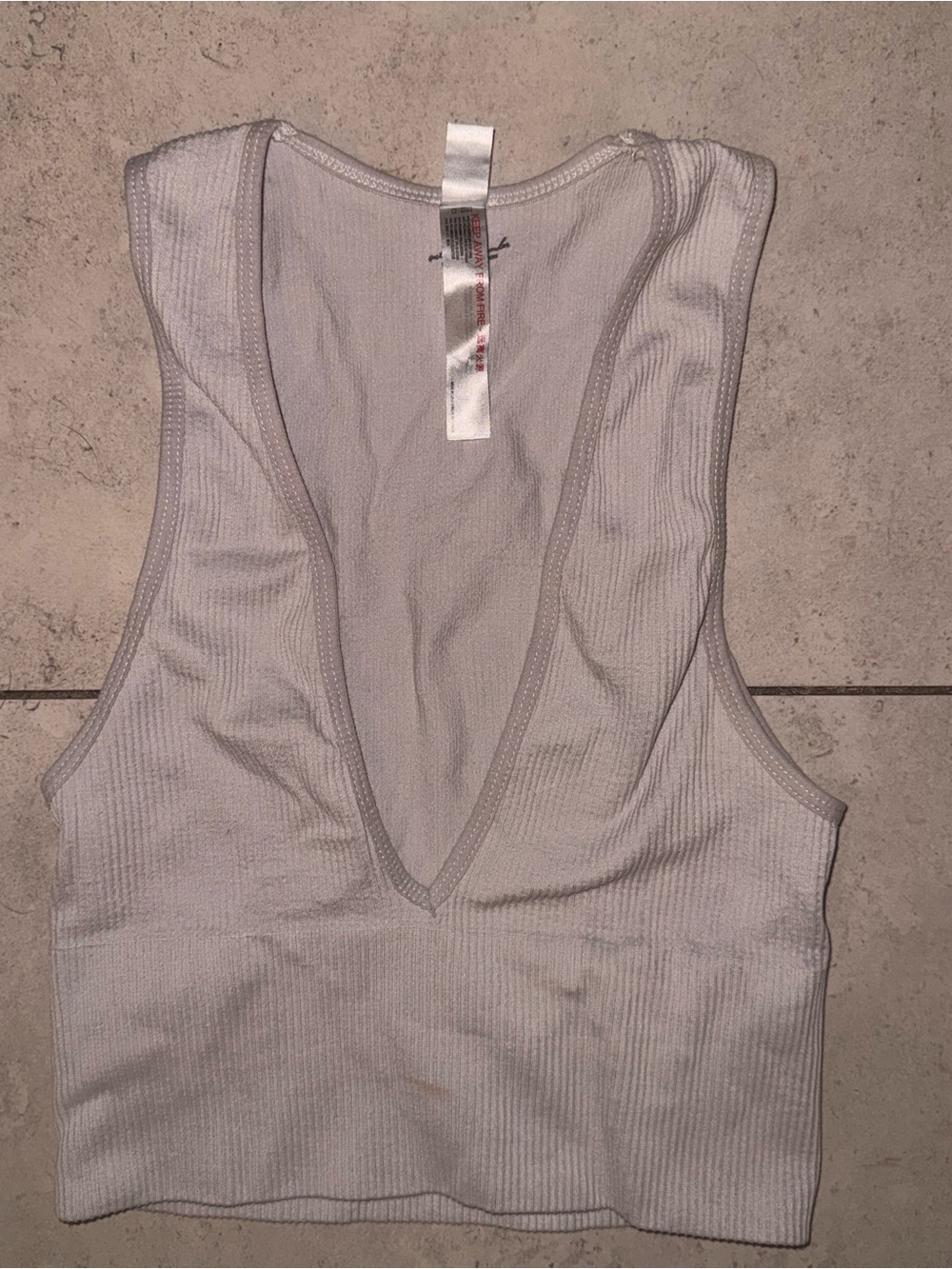 Out from under Light Gray Ribbed Scoop Neck Tank